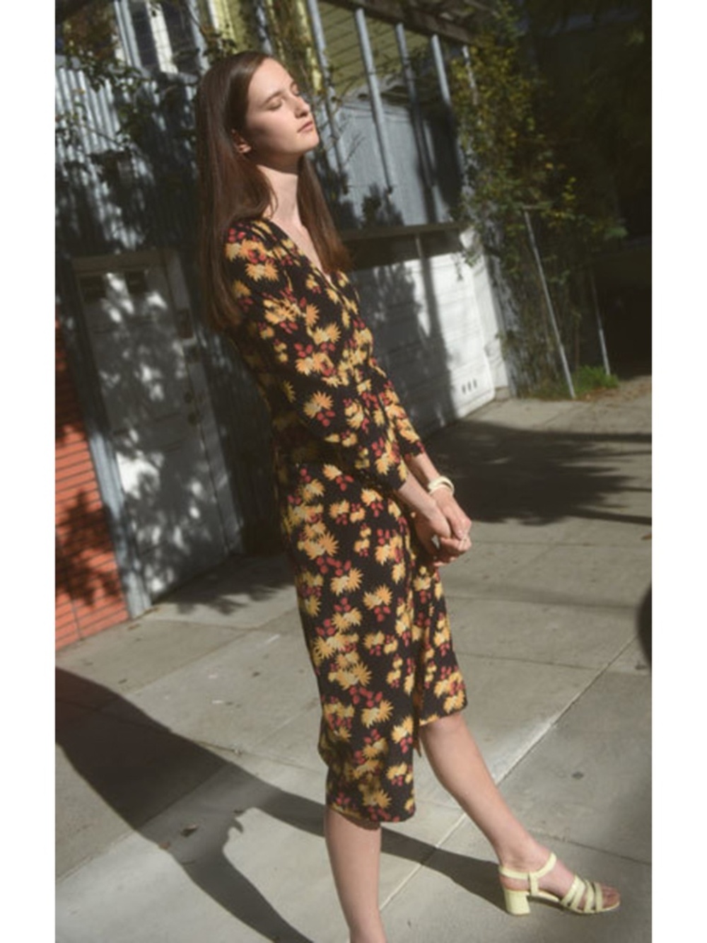 Share Rachel Comey Uvalde silk floral wrap dress black top store no.6 no 6 4 S